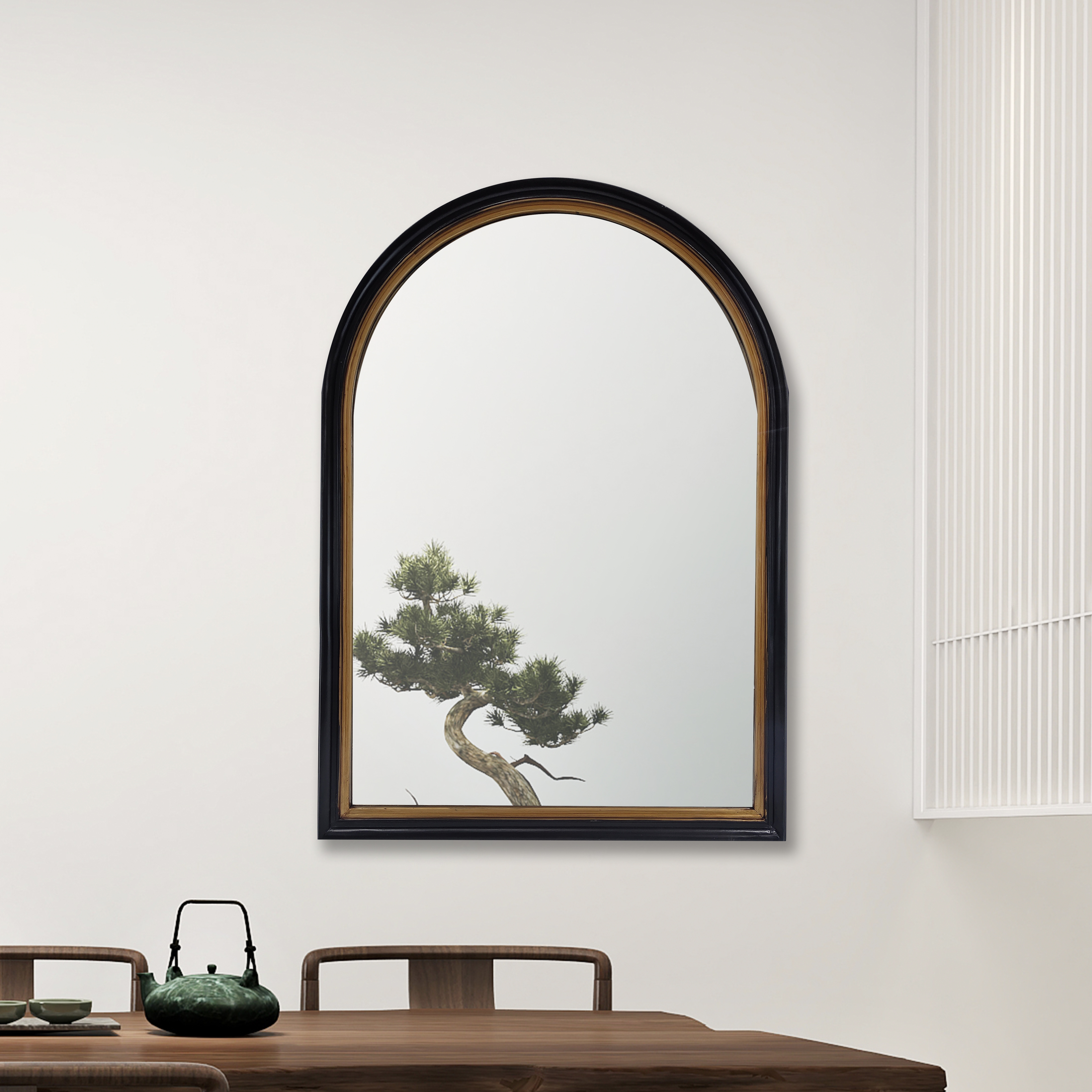 black arched mirror